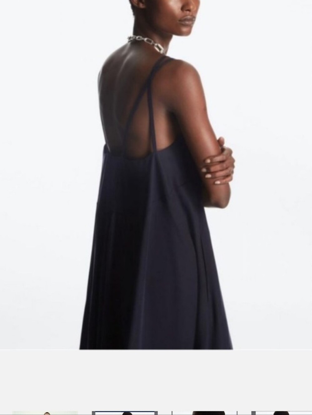COS Women’s Navy Maxi Dress with Thin Straps